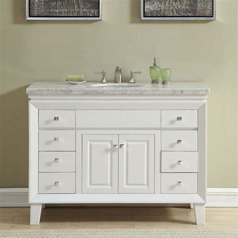 Assembly need , handles are not including. Silkroad Exclusive 48-in White Single Sink Bathroom Vanity ...