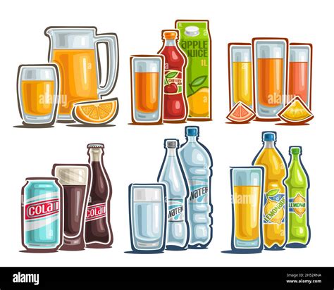 Juego De Bebidas Vectoriales Colección De Lotes De Ilustraciones
