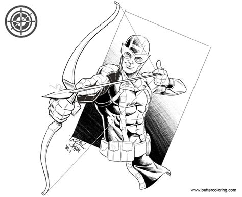 Hawkeye Coloring Pages Black and White by Jason Muhr - Free Printable Coloring Pages