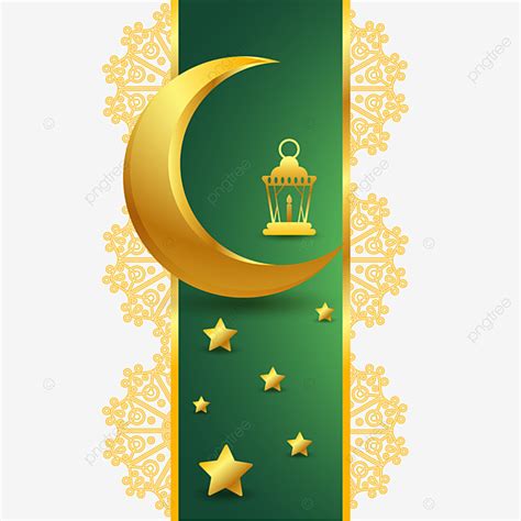 Gambar Bingkai Ornamen Islam Dan Bulan Sabit Dan Komposisi Bintang