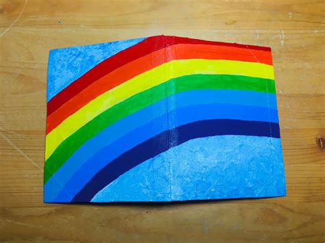Bright Rainbow Notebook Handmade Journal Mini Diary Rainbow Etsy