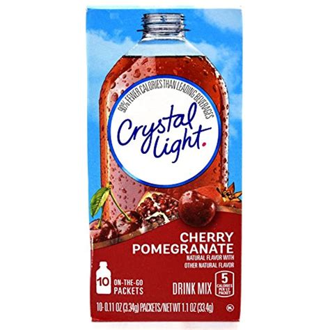 Crystal Light On The Go Cherry Pomegranate Drink Mix 10 Packet Box