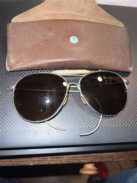 Original Wwii Aviator Sunglasses Rayban Bl Snap Button On Case 1940 S Cool Antique Price