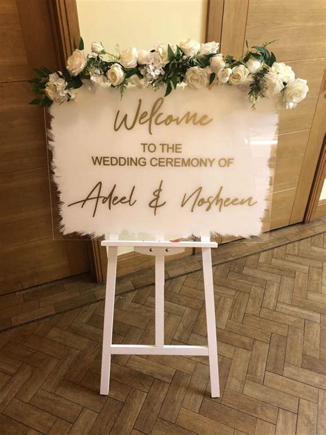 Personalised White Wedding Easel And Acrylic Board