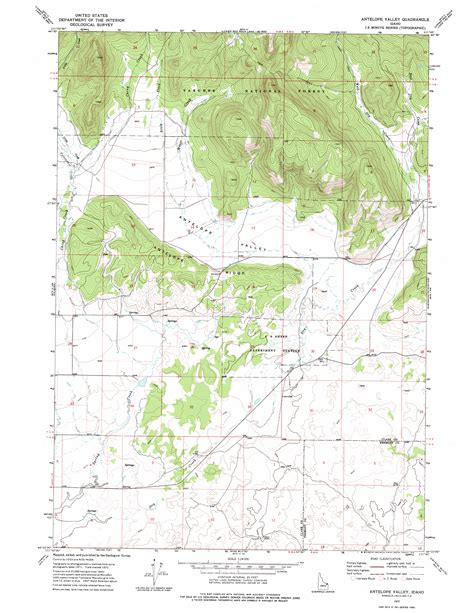 Antelope Valley Id Topographic Map Topoquest