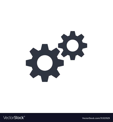 Gear Icon Symbol Simple Flat Sign Royalty Free Vector Image