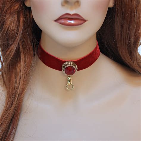 Romantic Victorian Red Velvet Fantasy Choker Jewelry For Everyday High Quality Low Prices