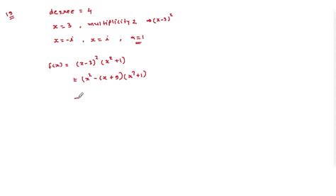 SOLVED In Problems 17 22 Form A Polynomial Function F X With Real