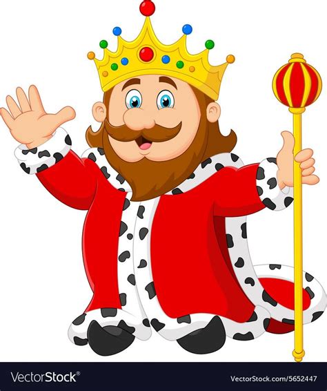 A Cartoon King With A Crown Holding A Lollipop And Wearing A Red Outfit