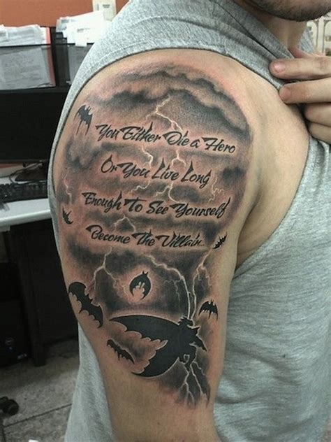 First of all, let me clear you that you don't have to pick up the quotes shown here for tattoos. Ominous black-lettered quote with bats tattoo for men on ...