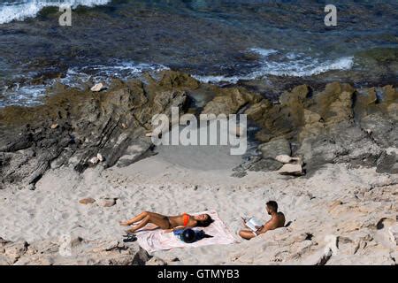 Nude Couple In Es Cal Des Mort Migjorn Beach Formentera Balears Islands Spain Holiday