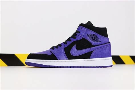 Air Jordan 1 Mid Black Purple Toe Shoes Best Price1 Purple Sneakers