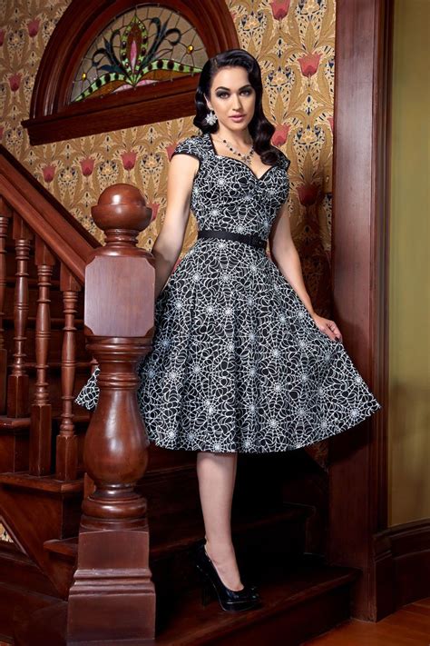 Pinup Couture Vintage Goth Pinup Capsule Collection Heidi Dress In