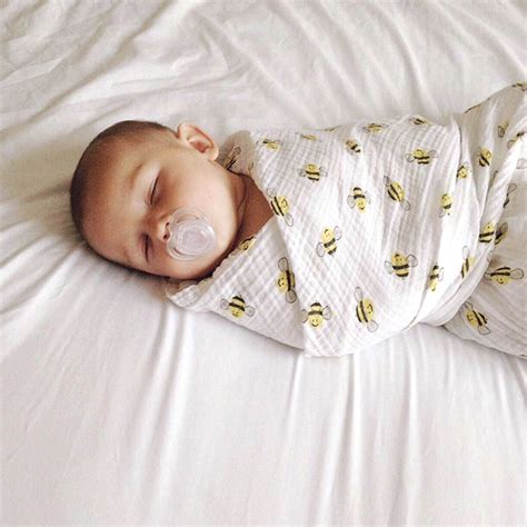 Baby Boy Using Our Bumble Bee Swaddle Blanket Get One For Your Little
