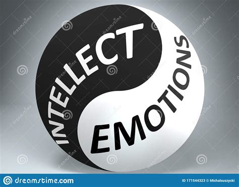 Intellect And Emotions In Balance Pictured As Words Intellect