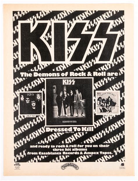 Kiss Ad Dressed To Kill Album Ad 1975 Kiss Museum