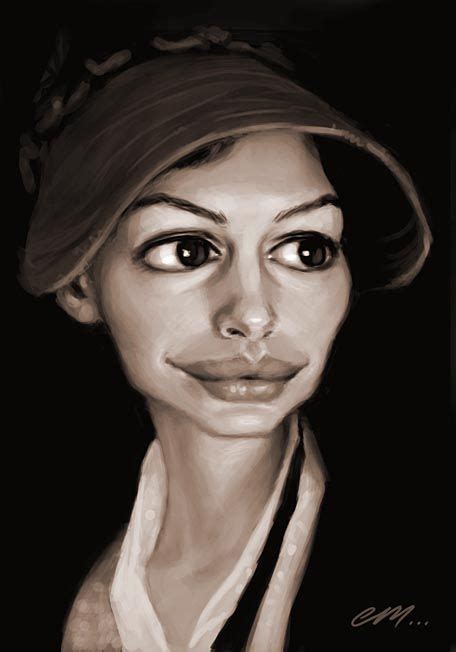 Anne Hathaway Caricature Sketch Caricature Funny Caricatures