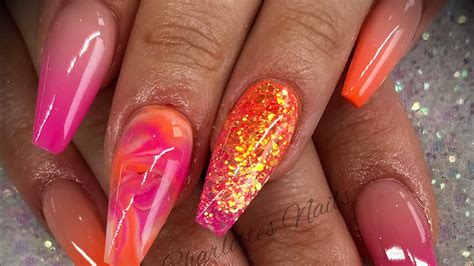 Get Bold And Beautiful With Ombre Orange Acrylic Nails A Must Try