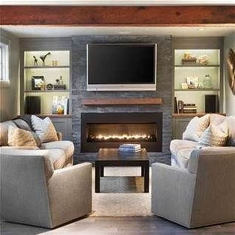 36 Wonderful Living Room Ideas With Fireplace Design Basement Living