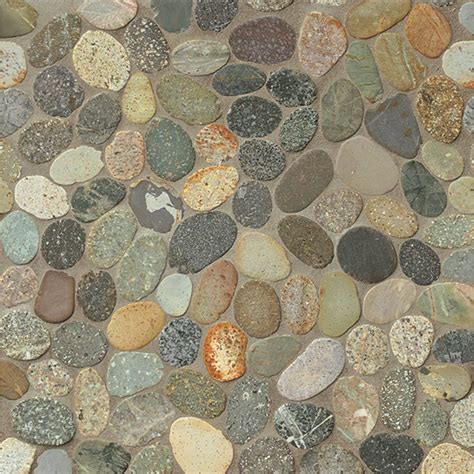 Bedrosians Hemisphere Random Sized Natural Stone Pebble Mosaic Wall