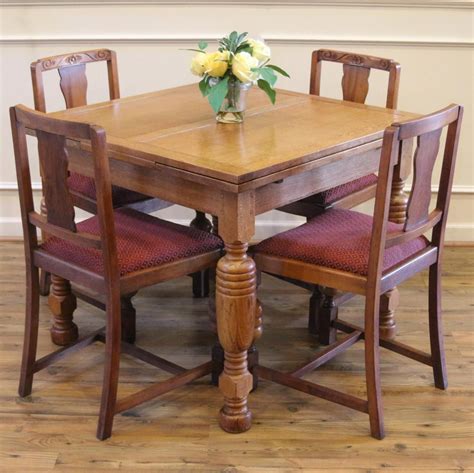 20 Antique Oak Table And Chairs