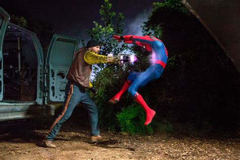 New Spider Man Homecoming Photos Tease Spideys First Showdown With