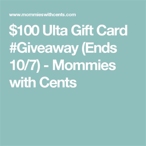 500 points when you spend $500 in the first 90 days outside of ulta beauty 3. $100 Ulta Gift Card #Giveaway (Ends 10/7) | Ulta gift card ...
