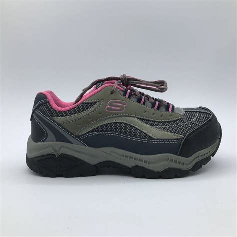 Skechers Womens Doyline Work Shoes Blue 76574 Slip Re Gem
