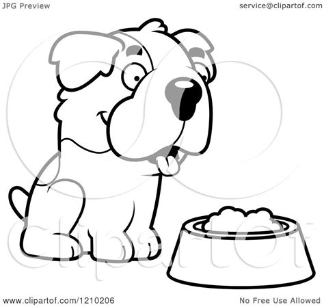 Cartoon Of A Black And White St Bernard Dog Sitting Over A