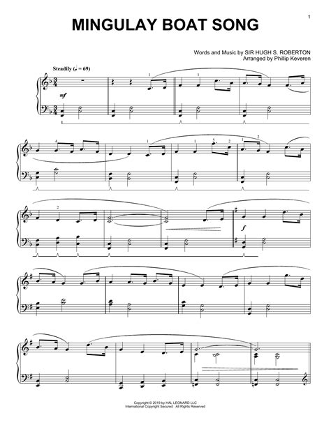 Mingulay Boat Song Arr Phillip Keveren Sheet Music Sir Hugh S Roberton Piano Solo