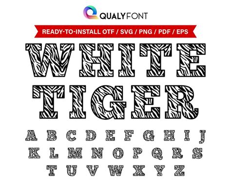 White Tiger Tiger Font Otf Svg Png Sport Projects Personalization