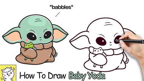 How To Draw Baby Yoda Mofukawa Youtube