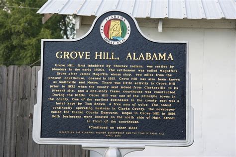 Photo Grove Hill Alabama Marker Front