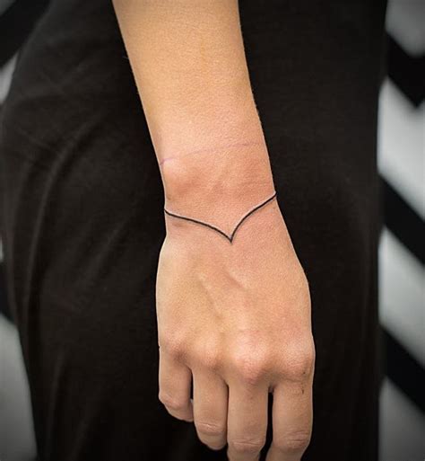 Minimal Black Line Wristband Tattoo