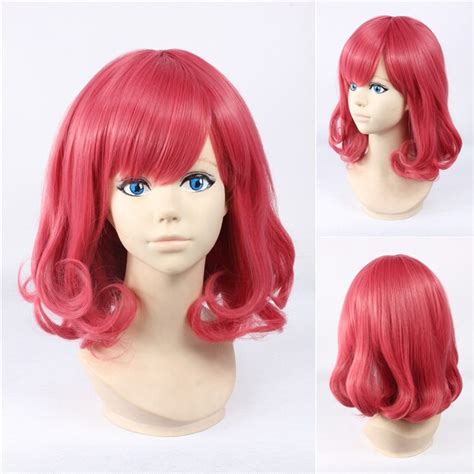 Anime Noragami Ebisu Kofuku Wig Rose Pink Short Curly Cosplay Wigs Cute