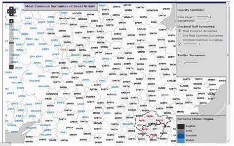 A team of researchers from the university of west of england are publishing the 45,000 most common last names. The interactive map that reveals Britain's most popular ...
