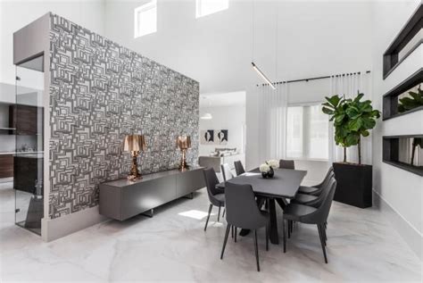 Geometric Wallpaper Creates Focal Point In Modern Dining Room Hgtv