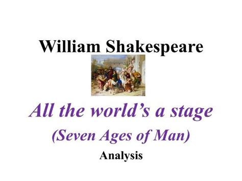 The Worlds A Stage Seven Ages Of Man Shakespeare Analysis Teaching Resources