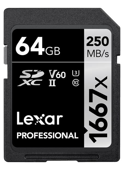 Lexar Professional 1667x 64gb Sdxc Uhs Ii U3 C10 V60 Memory Card