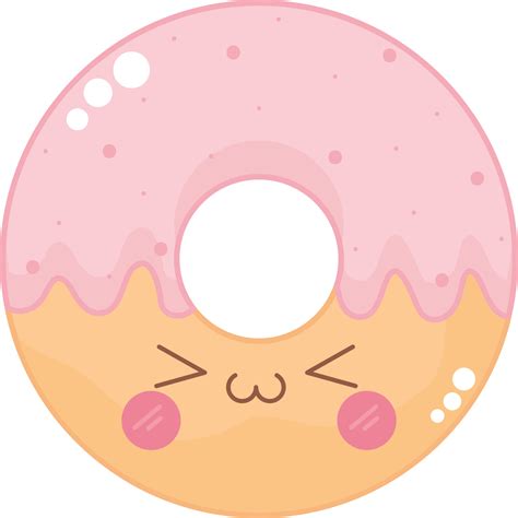 Kawaii Donut Design Over White 26418972 Png