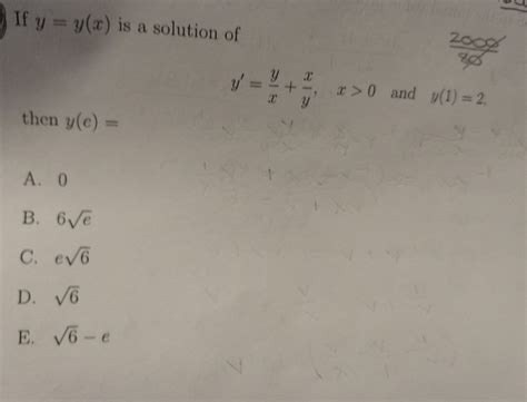 solved if y y x is a solution of y y x x y x 0 and