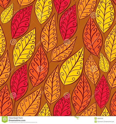 Autumn Leaves Seamless Pattern Floral Vector Seamless