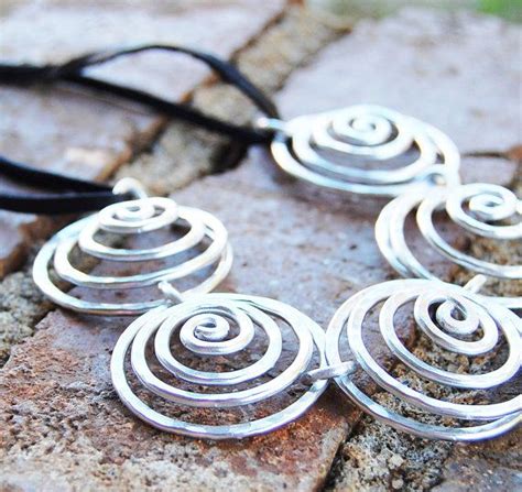 Spiral Link Necklace Silver Aluminum Wire Wire Jewelry Etsy Wire