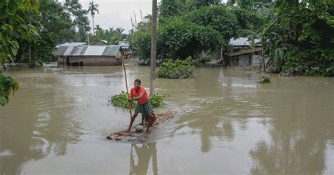 Assam Flood Havoc Continues 2400 Villages Deluged 145 Lakh People