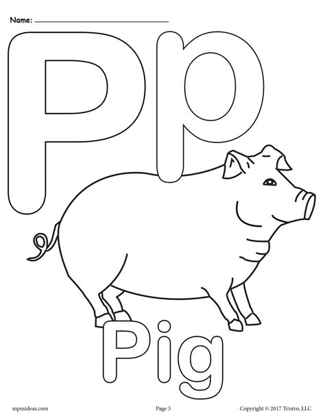 Letter P Alphabet Coloring Pages 3 Printable Versions Supplyme