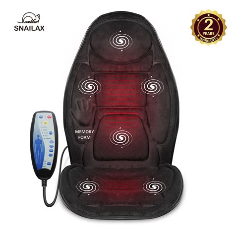 Snailax Memory Foam Vibration Massage Seat Cushion Back Massage Chair Pad With Heat Ts