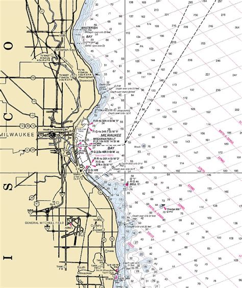 Milwaukee Lake Michigan Nautical Chart Mixed Media By Sea Koast Pixels