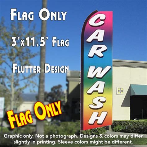Car Wash Multi Colored Flutter Feather Banner Flag 115 X 3 Feet
