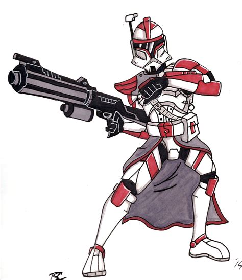 Arc Trooper Red By Spartan 055 On Deviantart Star Wars Drawings Star
