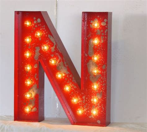 Marquee Letter Sign Lighted Letters Metal Steel A B Etsy